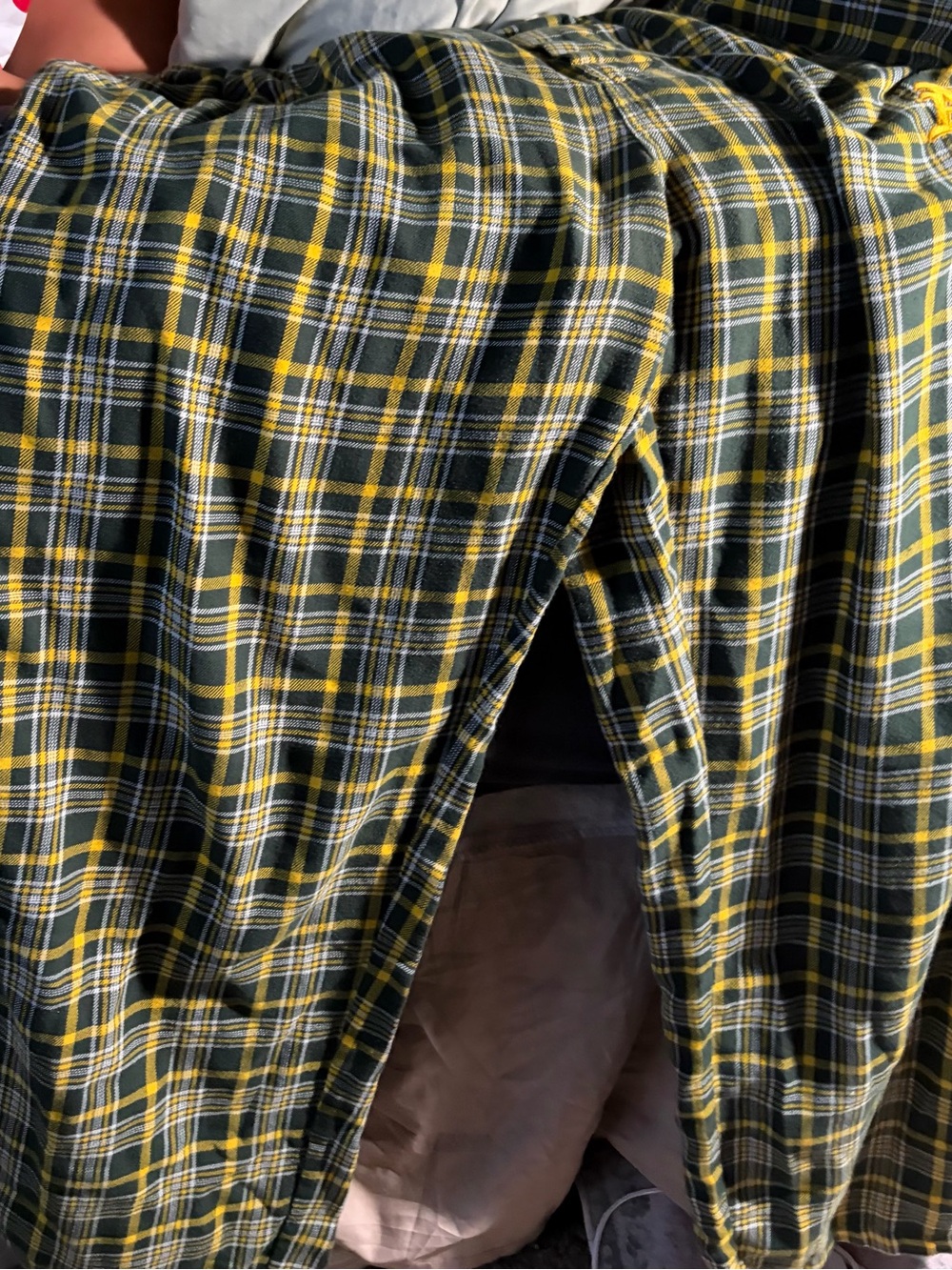 MLB Green and Yellow Plaid A-Line Pants